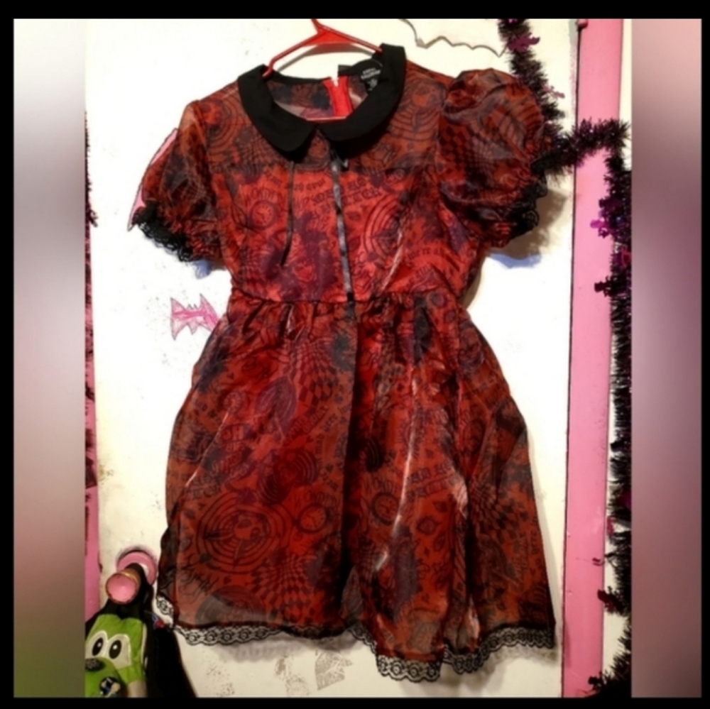 Hot Topic Creepy Wonderland Gothic Dress Killstar Dollskill Widow Sourpuss